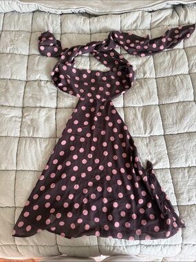 Pink Polka Dot Halter Dress